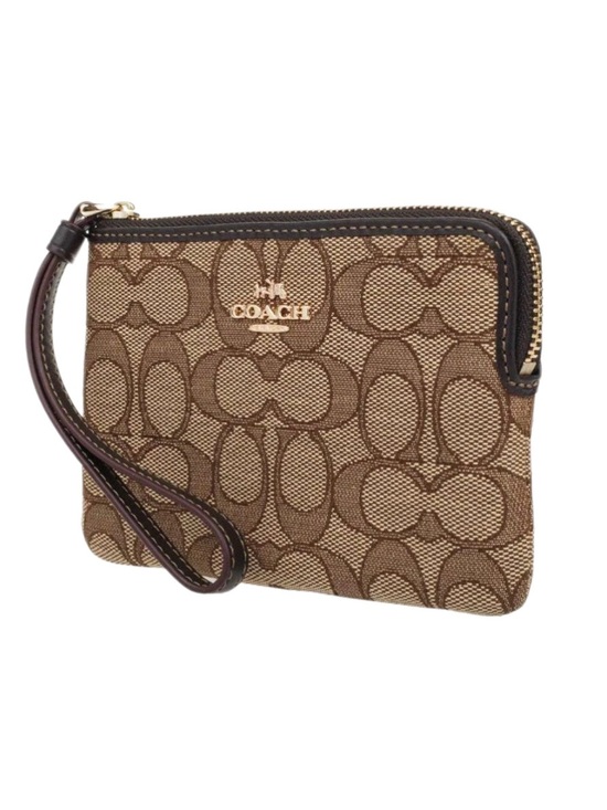 Coach Handbags - Coach Outline Signature Corner Zip Wristlet